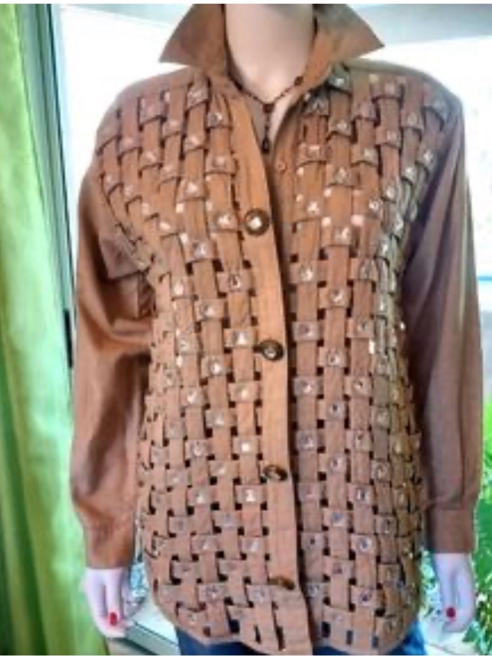 Yak magic vintage Women’s Embellished Woven Front Jacket - Blush peach